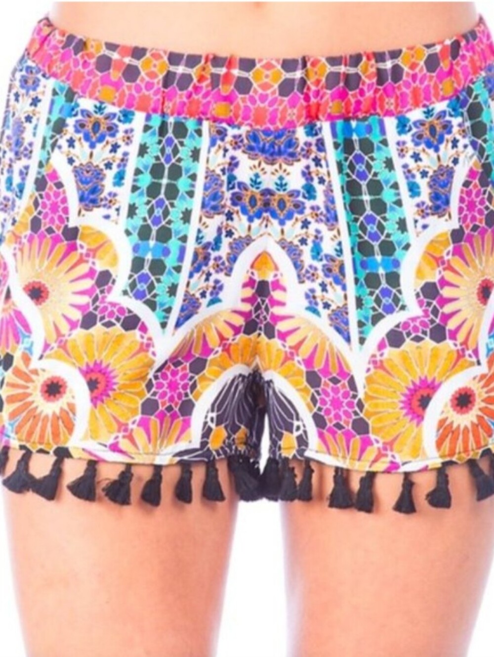 Trina Turk Cover-up Tassel Medallion Shorts Medium